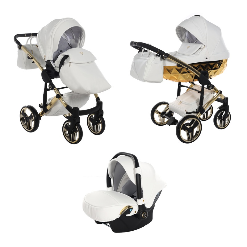 JUNAMA FLUO INDIVIDUAL MIRROR WHITE GOLD – 3IN1 (INCLUDES CAR SEAT)