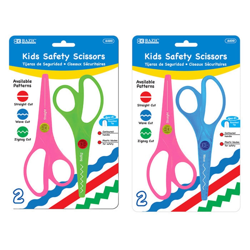 BAZIC 5 1/2″ Kids Safety Scissors (2/Pack)