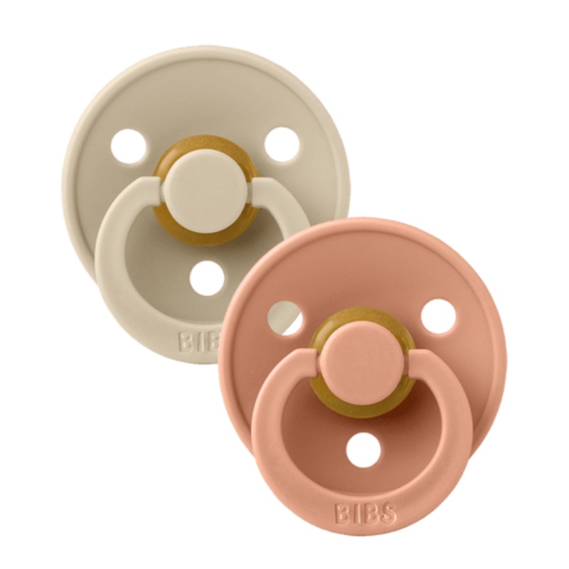 BIBS Color Baby Pacifier 2 PACK Latex Size 2 Vanilla/Peach