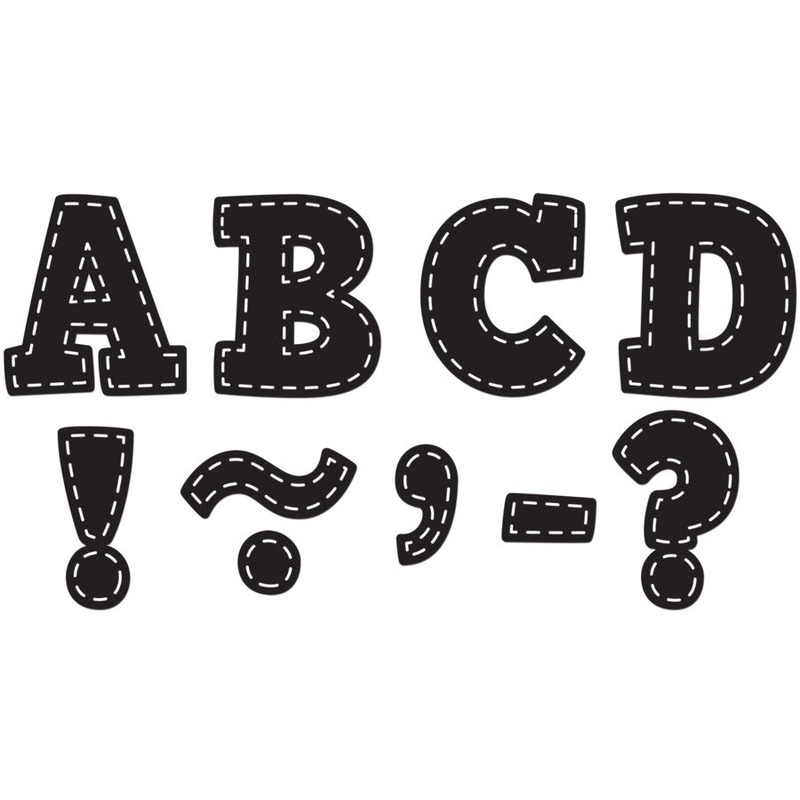 Black Stitch Bold Block 3″ Magnetic Letters