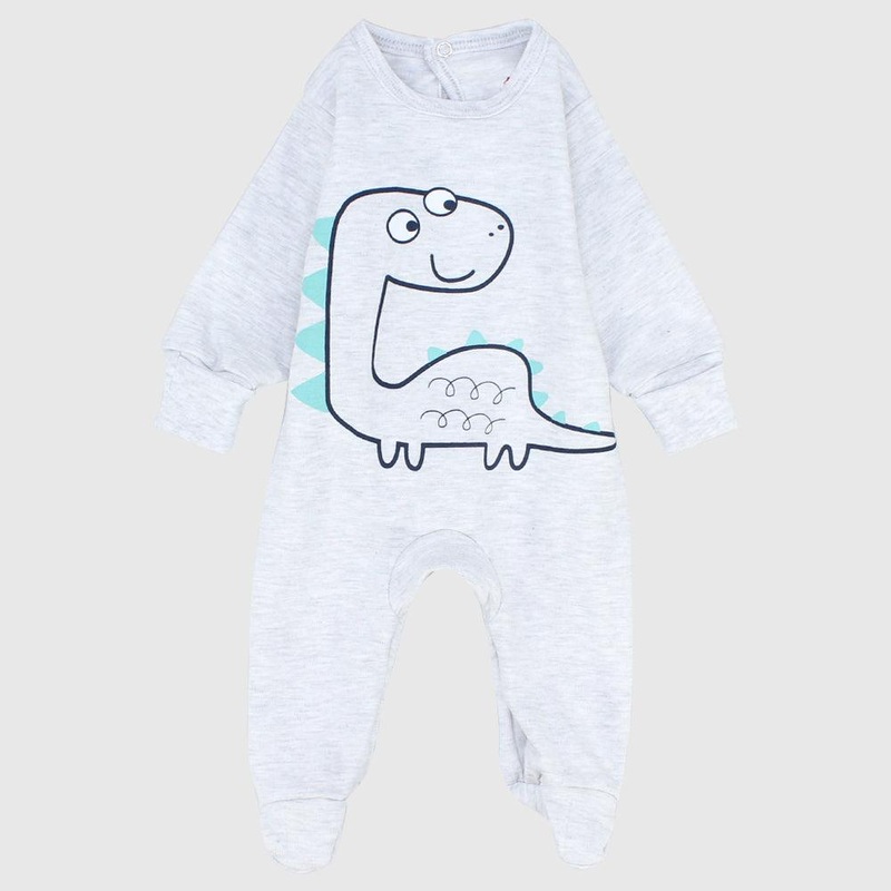 Dino Long-Sleeved Baby Footie