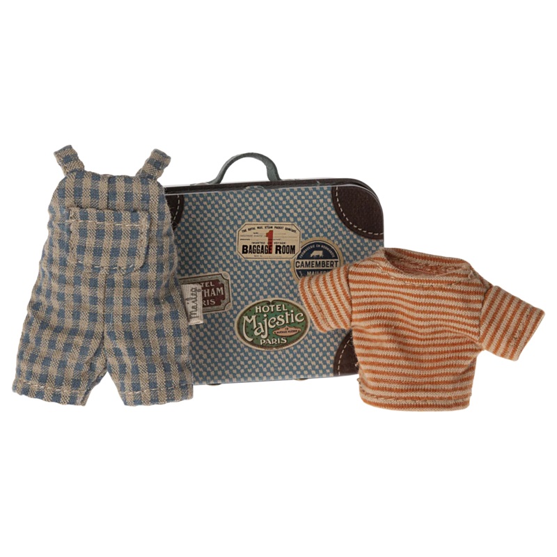 Maileg Overalls And shirt In Suitcase – Big Brother Mouse