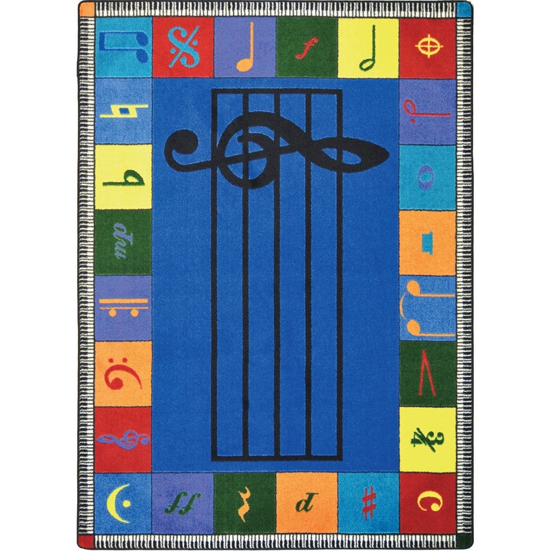 Note Worthy (Elementary) 7’8″ x 10’9″ area rug in color Multi