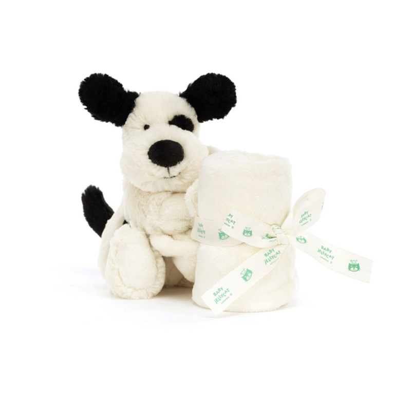 Jellycat Bashful Black and Cream Puppy Soother