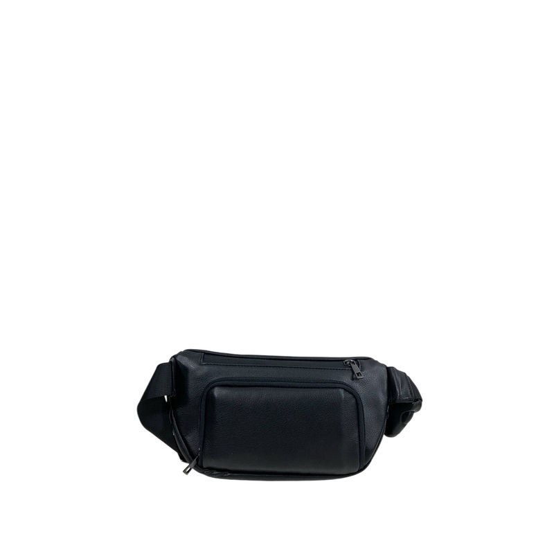 Kibou Vegan Leather Diaper Bag, Black