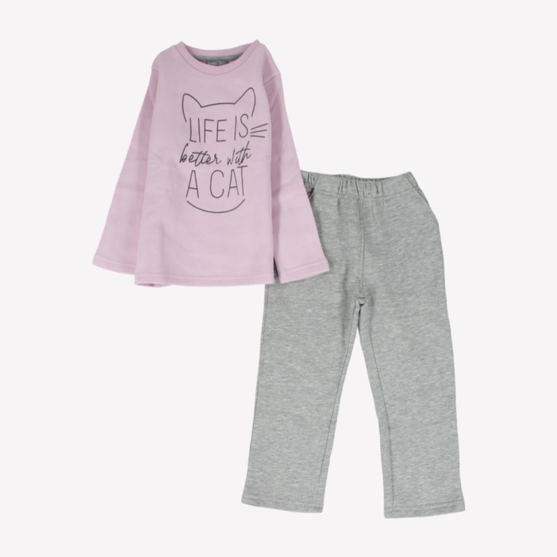 “Life Is Better With A Cat” Long-Sleeved Pajama