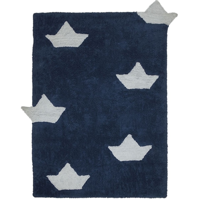 Lorena Canals Boats Rug – Navy (4′ x 5′ 3″)