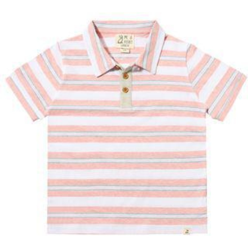 Me & Henry Shipping Polo | Pink/Grey/White Stripe