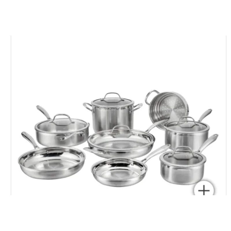 Tri-Ply Clad Stainless Steel 13-piece Cookware Set
