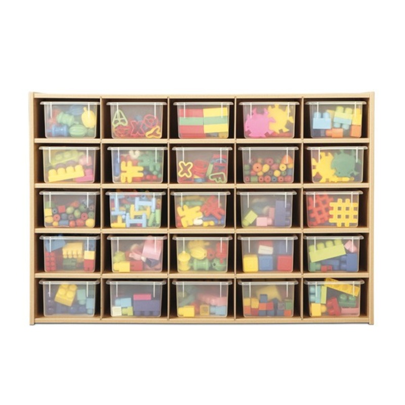 Young Time 25 Cubbie-Tray Storage – with Clear Trays