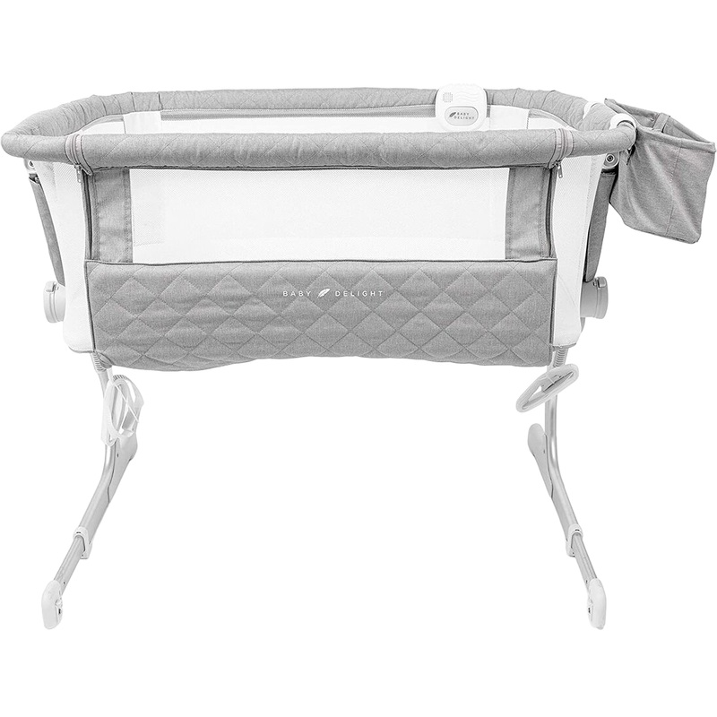 Baby Delight Beside Me Somni Deluxe Bassinet and Beside Sleeper, Quilted Grey
