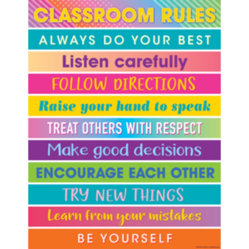 Colorful Vibes Classroom Rules Chart(C)