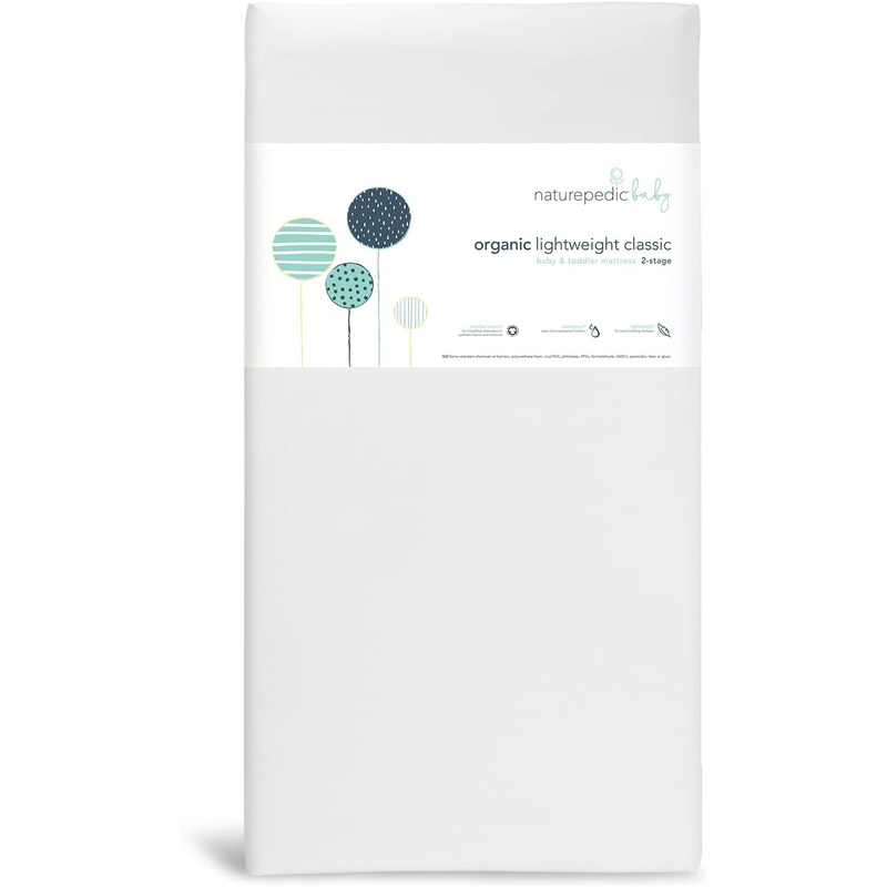 Naturepedic Organic Lightweight Crib Mattress, White