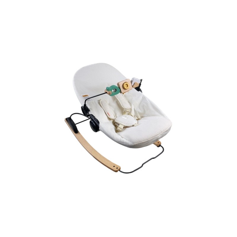 Bloom Coco Go 3-in-1 Bouncer, Coconut White Organic, Natural Wood