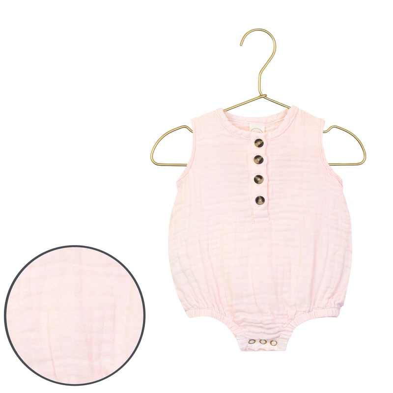 Cloud Muslin Bubble Romper – Blush