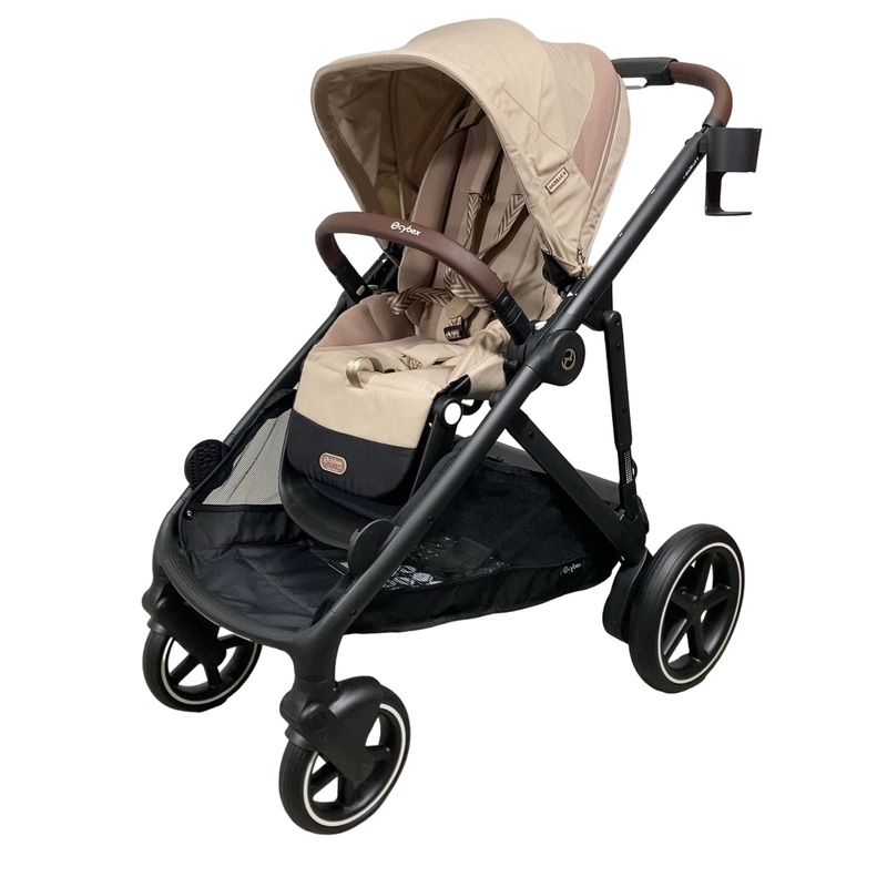 Cybex e-Gazelle S Stroller, 2024, Almond Beige, Black