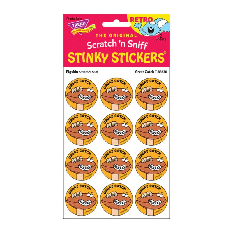 Great Catch, Pigskin scent Retro Scratch ‘n Sniff Stinky Stickers