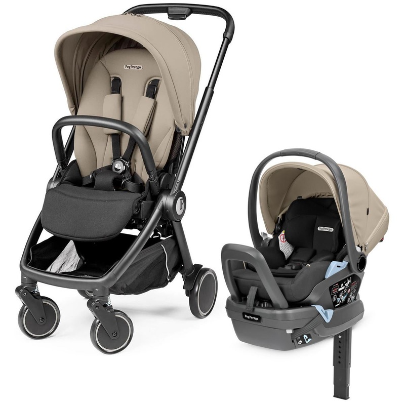 Peg Perego City Loop Stroller + Primo Viaggio Lounge Travel System Bundle – Black / Vanilla Blend / Vanilla Blend