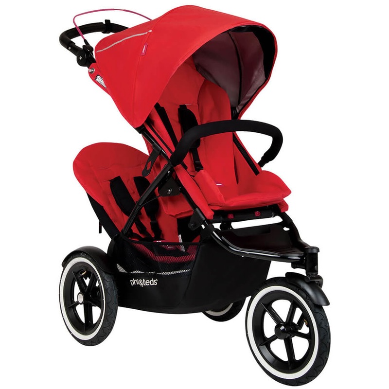 Phil & Teds Sport Double Stroller – Cherry