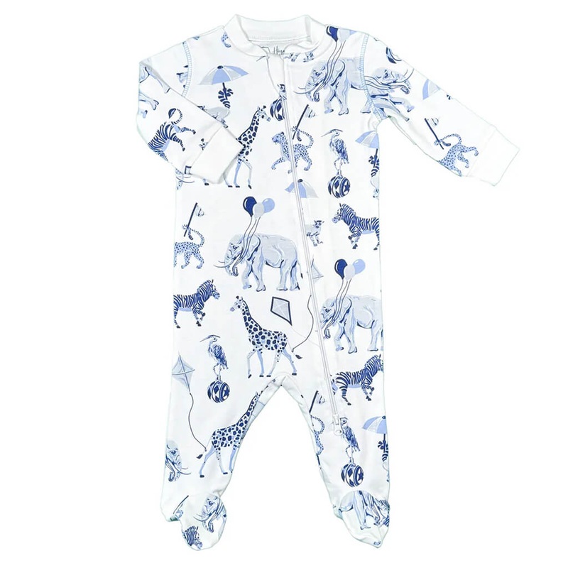 Zipper Footie – Chinoiserie Safari