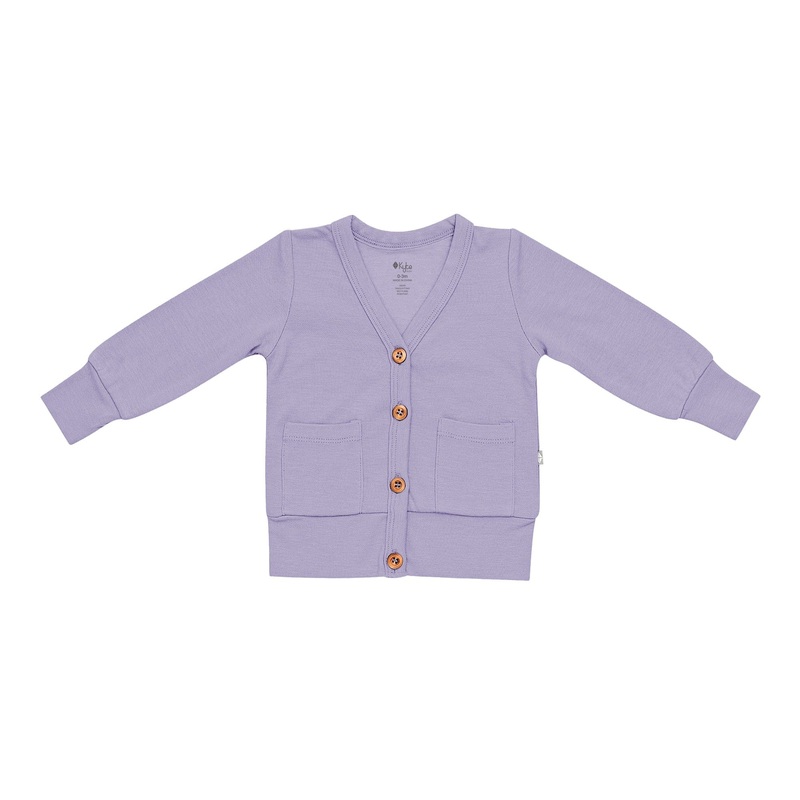 Bamboo Jersey Toddler Cardigan in Taro