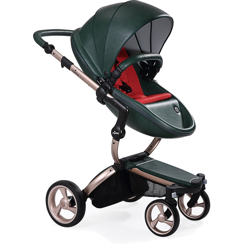 Mima 2019 Xari Complete Stroller, Rose Gold – British Green / Ruby Red