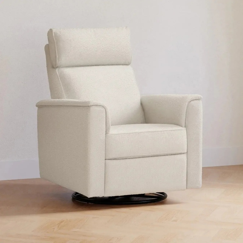 Monogram by Namesake – Willa Power Recliner w/ Adjustable Headrest – Performance Ivory Boucle