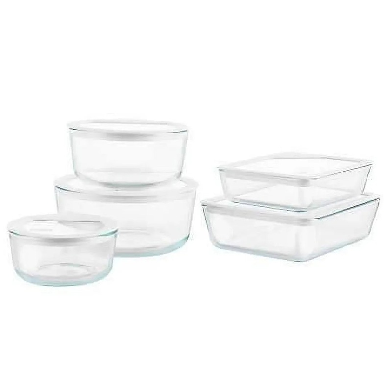 10-piece Ultimate Glass Food Storage Set White (See Description)