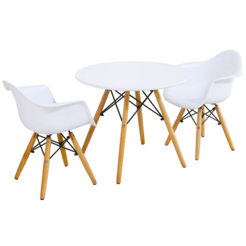 3 Pieces Kid’s Modern Round Table Chair Set