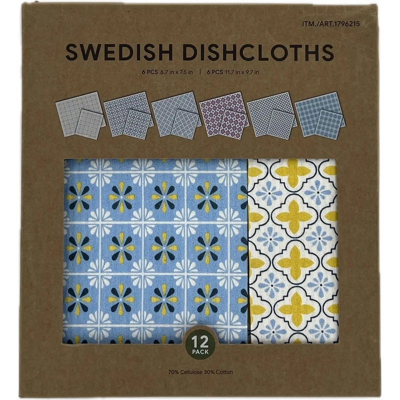 Assorted Reusable Dishcloths Pack of 12 – Eco-Friendly Kitchen Cleaning