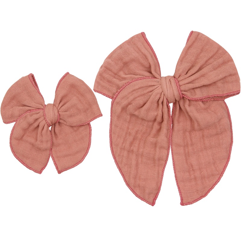 Cloud Muslin Heirloom Bow – Rose Clip