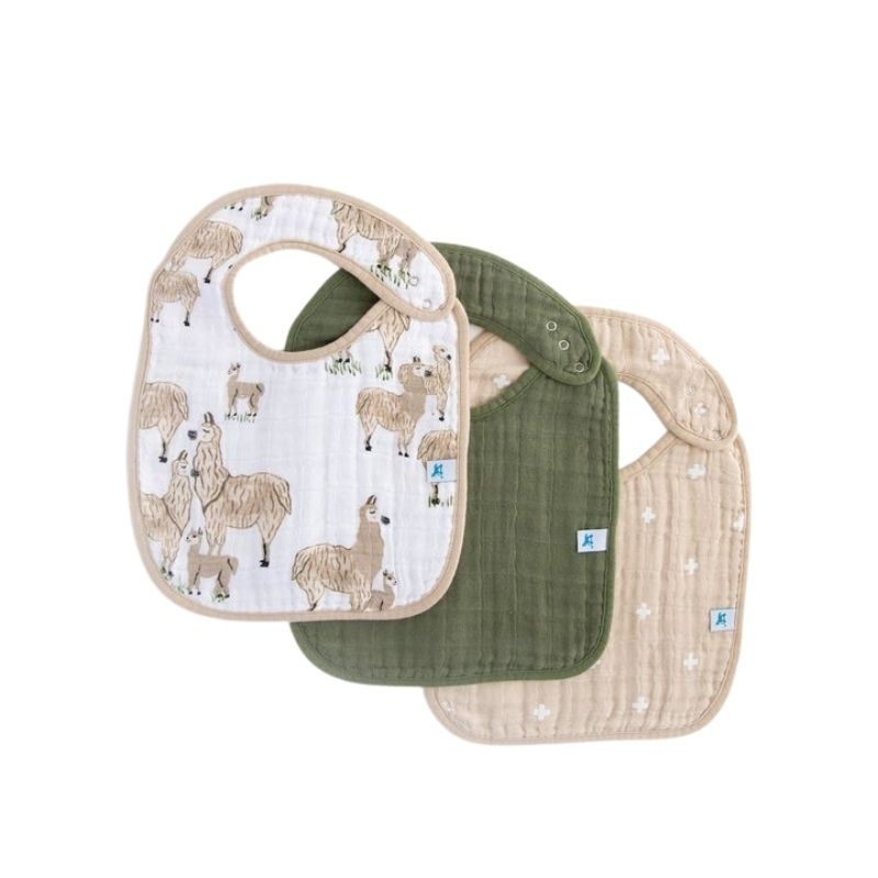 Cotton Muslin Classic Bibs – 3 Pack