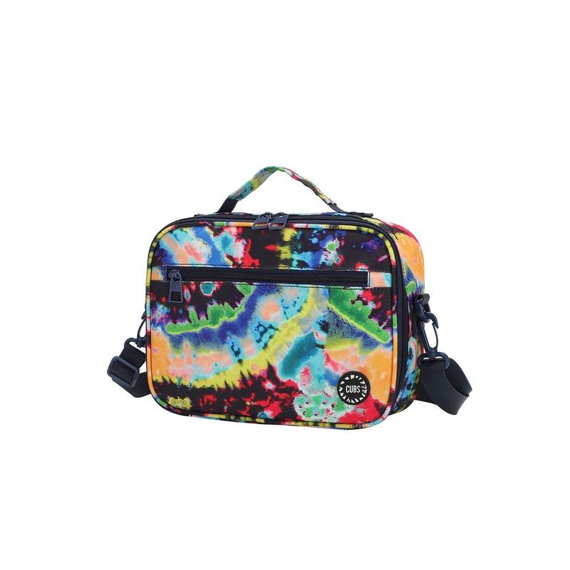 Cubs Black Tie Dye Swirls Cross Body Lunch Bag