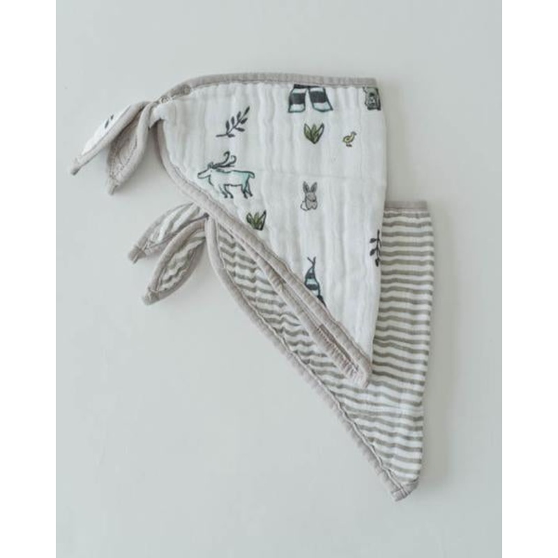 Little Unicorn 2-Pack Cotton Muslin Bandana Bib In Forest Friends