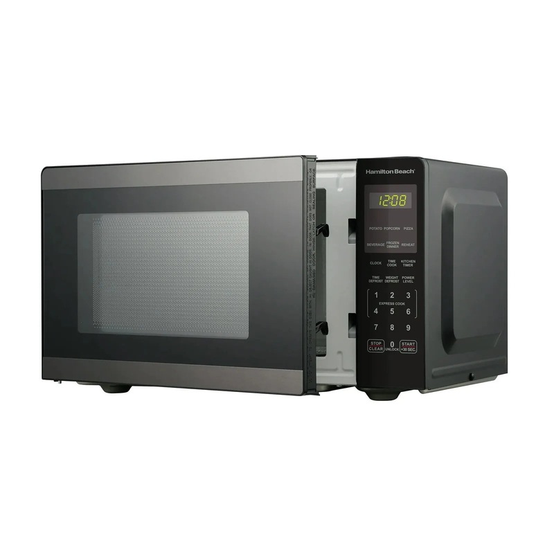 Hamilton Beach 0.9 Cu Ft Countertop Microwave Oven – 900 Watts Black Stainless Steel (See Description)