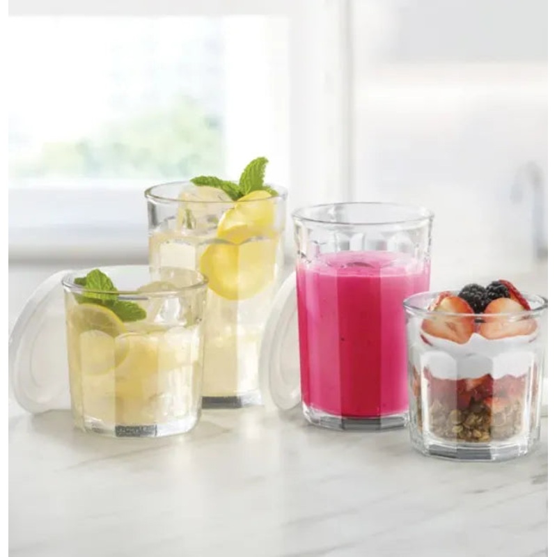 Libbey Atria 16pc Glassware Set with Lids (See Description)