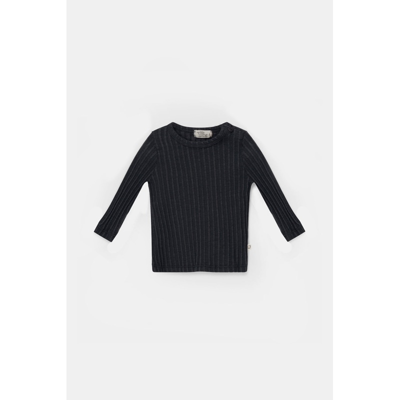 Organic Rib Baby T-Shirt – Dark Grey