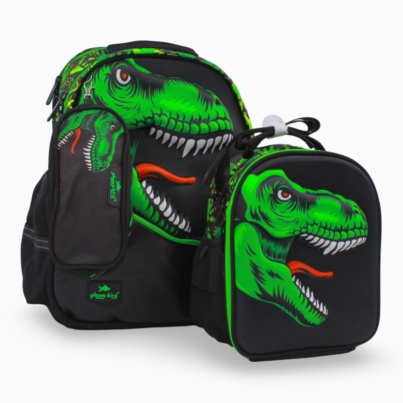 Black Dino School Set  17 Inches