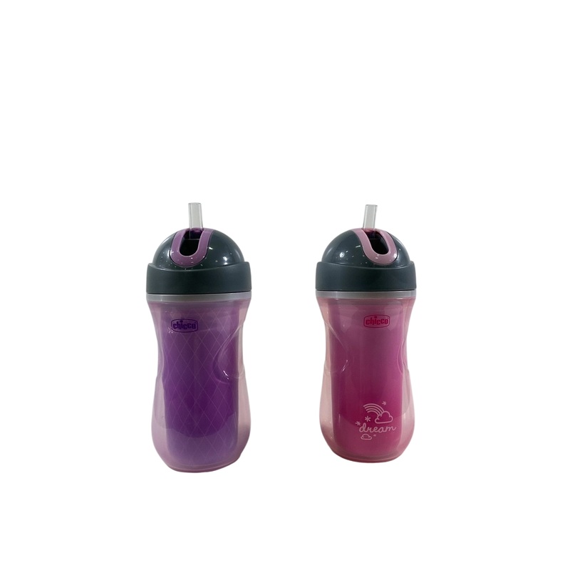 Chicco Insulated Flip-Top Straw Cup, 2 Pack, Dream Pink/Purple
