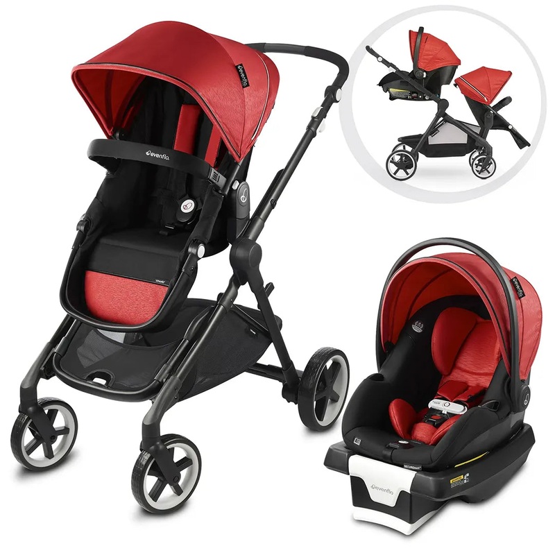 Gold SensorSafe Pivot Xpand Travel System Stroller – Garnet Red