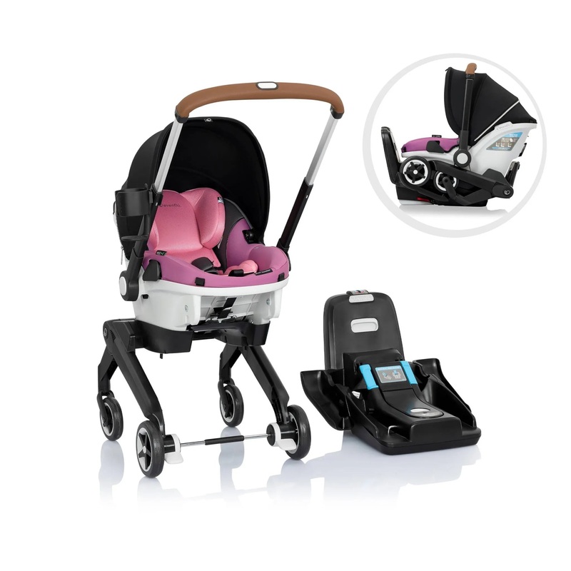 Gold Shyft DualRide Infant Car Seat and Stroller with Storage Bag & Canopy – Opal Pink