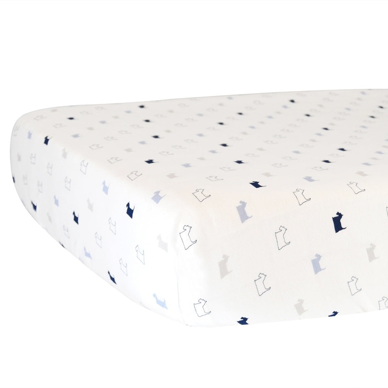Hello Spud Organic Cotton Fitted Crib Sheet – Boy Scottie Dogs