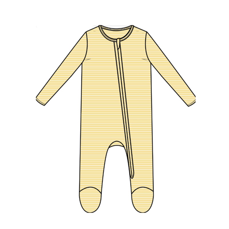 Stripe Baby Chicks 2-Way Zipper Footie