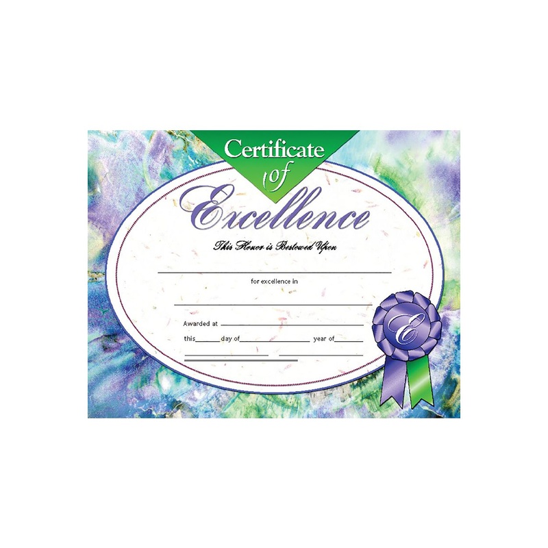 Certificate of Excellence, 8.5″ x 11″ – Pack of 30