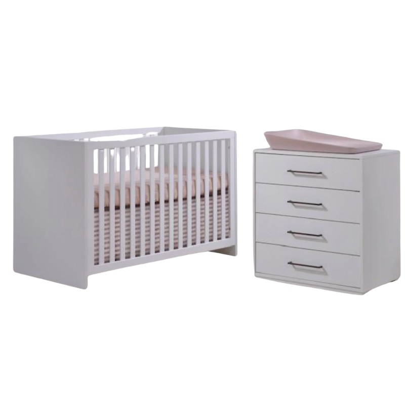 Contempo Island Convertible Crib + 4-Drawer Dresser Combo