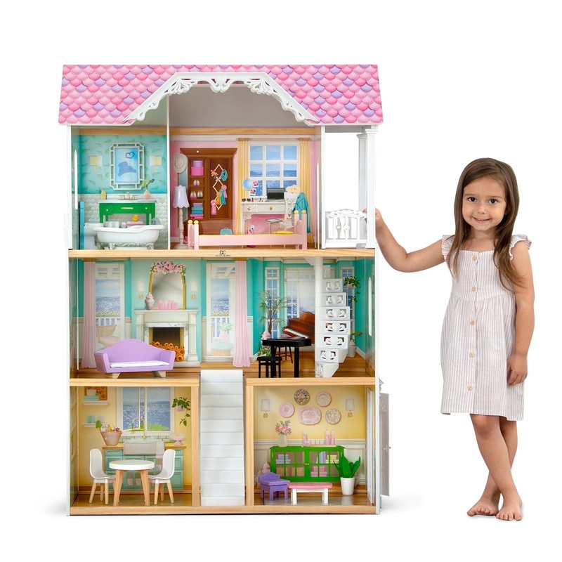 MySize Dollhouse – Large Wooden 3-Story Dollhouse