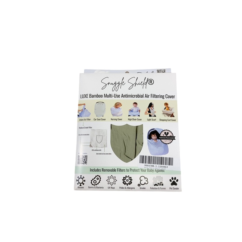 Snuggle Shield LUXE Protection Bamboo Multi Use Antimicrobial Infant Car Seat/Nursing Cover, Moss Green, Bamboo