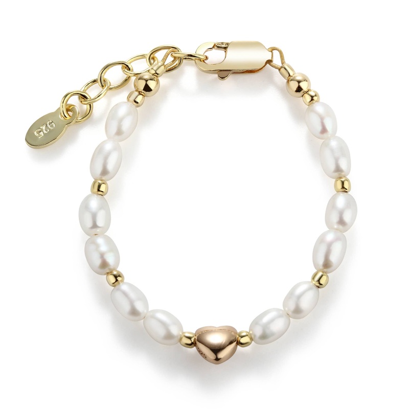 Cherished Moments Girls 14K Gold-Plated Pearl Baby & Children’s Bracelet: Medium 1-5 Years