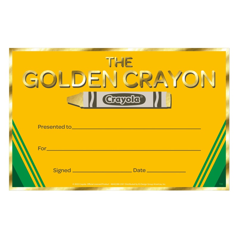 Crayola Gold Crayon Recognition Awards
