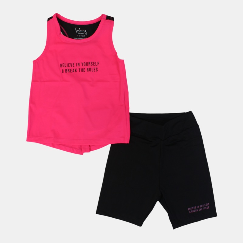 Girls Cotton Sleeveless 2-Piece Outfit Set
